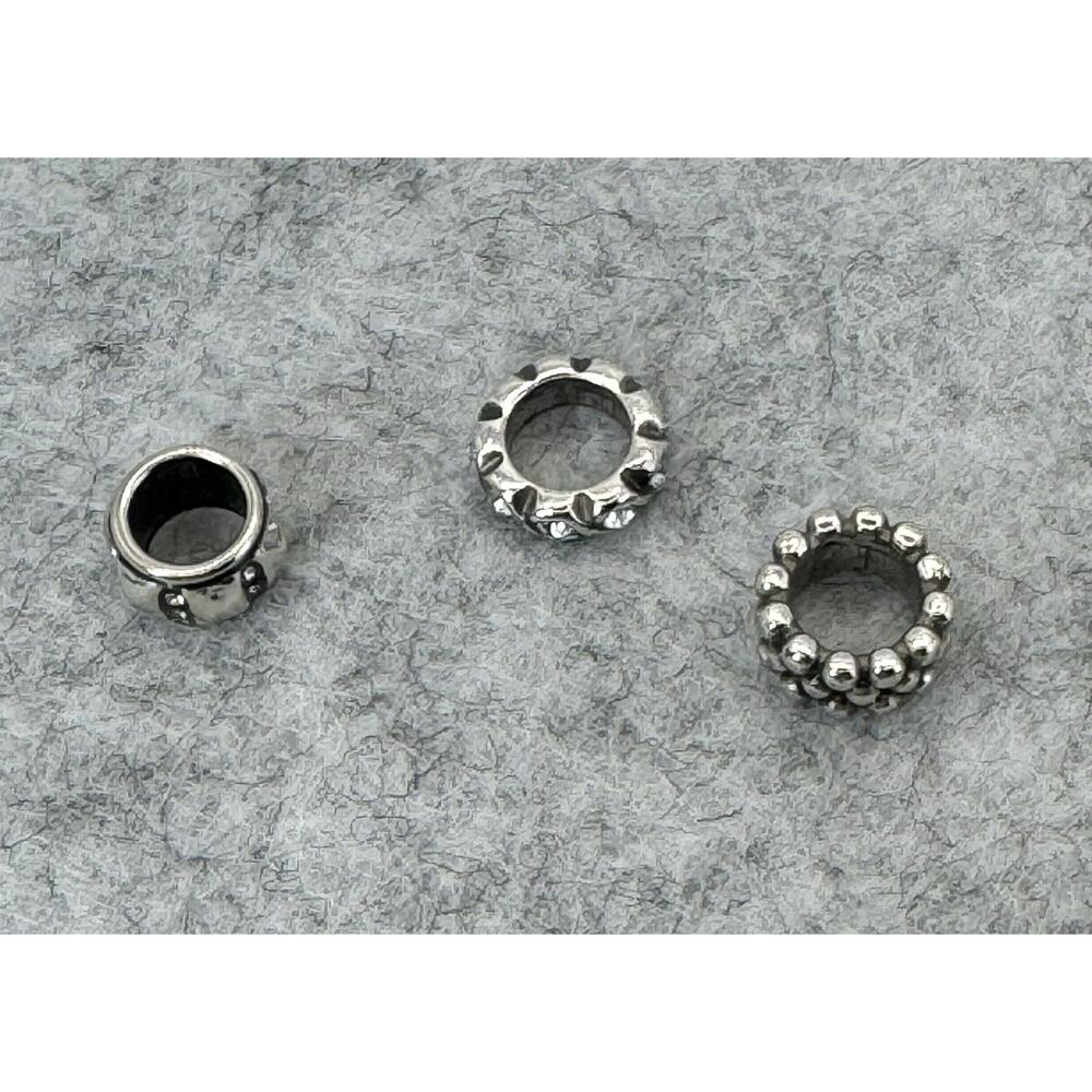 Brighton Lot of 3 Silver Swarovski Crystal Spacer Beads Retired - Picture 3 of 3